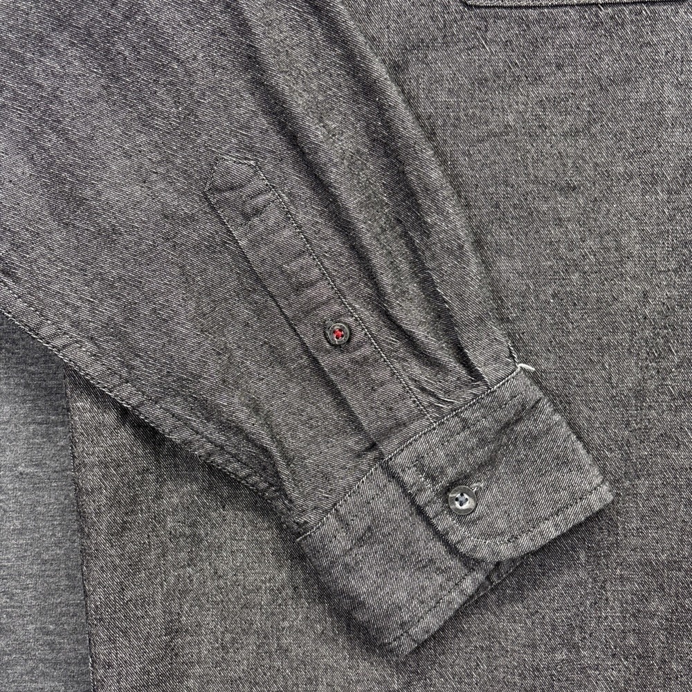 Wrangler Shirt Mens XL Flex Fit Chambray Charcoal Long Sleeve Workwear Outdoors - Picture 3 of 9